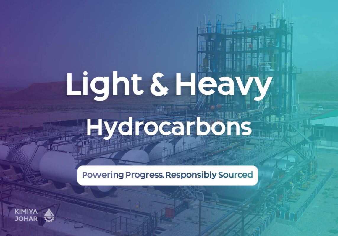 A webpage showcasing high-performance light and heavy hydrocarbon products.